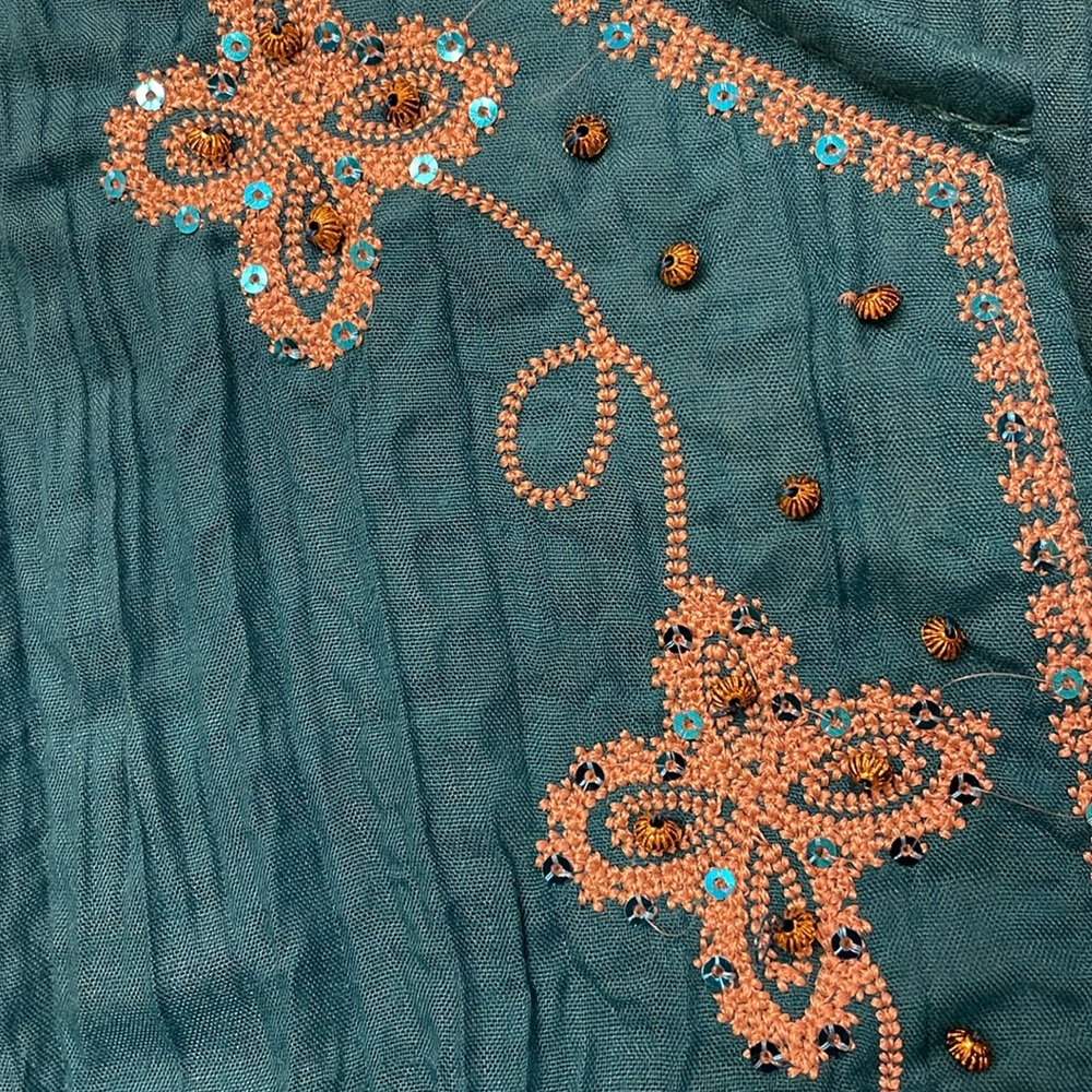 Scully Blue Embellished Sleeveless Blouse - Picture 6 of 7